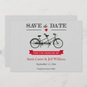 Tandem Bicycle Save the Date Cards (Voorkant / Achterkant)