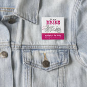 Tandem Bicycle "Team Bride" Bridal Party Button (In situ)