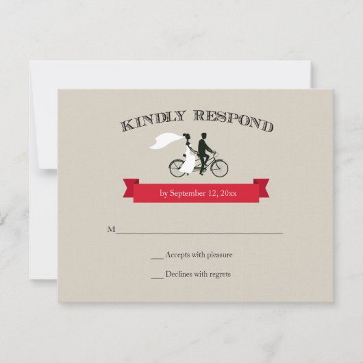 Tandem Bicycle Vintage Mariage RSVP (Devant)