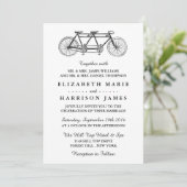Tandem Bicycle Wedding Kaart (Staand voorkant)