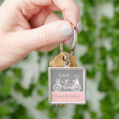 Tandem Bicycle Wedding Keepomwille Sleutelhanger (Hand)