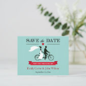 Tandem Bicycle Wedding Save the Date Briefkaart (Staand voorkant)