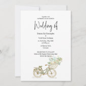 Tandem Bicyclette Décontracté Faire-part de mariag (Devant)