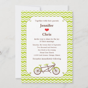 Tandem Bike (Green Chevron) Trouwen Kaart