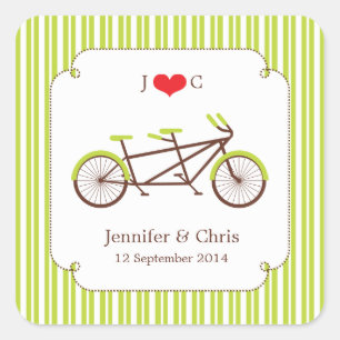 Tandem Bike (Green Stripes) voor Sticker