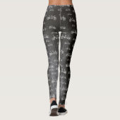 Tandem Bikes Patroon Fun Fiets Patroon Leggings (Achterkant)