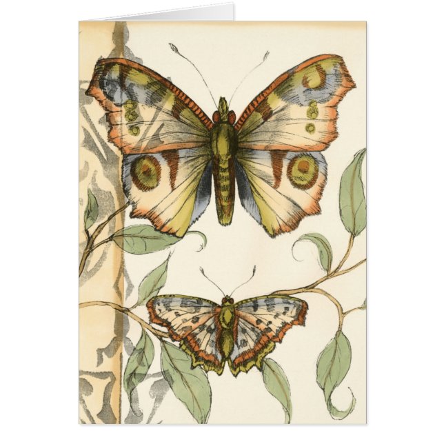 Tandem Butterflies over groene bladeren (Voorkant)