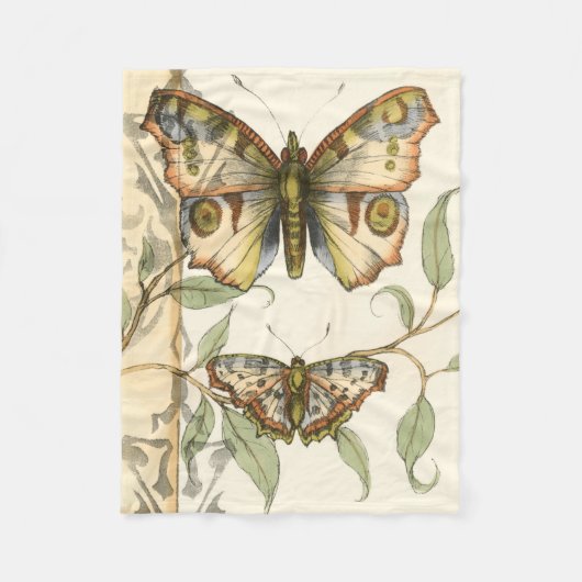 Tandem Butterflies over groene bladeren Fleece Deken (Voorkant)