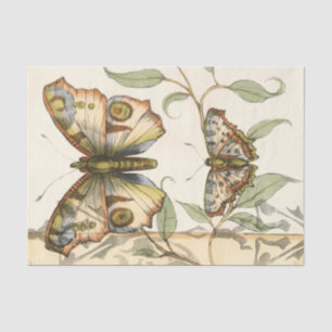 Tandem Butterflies over groene bladeren Tissuepapier