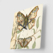 Tandem Butterflies over groene bladeren Vierkante Klok (Hoek)