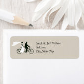 Tandem Fiets Bruiloft Retouradres Labels (Insitu)