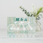 Tandem fiets, BRUILOFT uitnodiging (Staand voorkant)