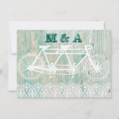 Tandem fiets, BRUILOFT uitnodiging (Voorkant)