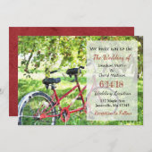 Tandem fiets bruiloft uitnodigingen (Voorkant / Achterkant)
