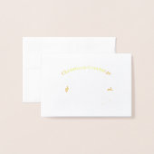 Tandem Fiets gouden folie Kerst Kaart (Voorkant met envelop)