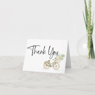 Tandem Fiets met Bloemen Dankjewel Kaart