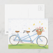  Tandem Fiets met Bloemenmand Briefkaart (Voorkant / Achterkant)