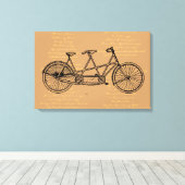 Tandem fiets met tekst naar "Daisy Bell" Canvas Afdruk (Insitu (Houten vloer))