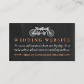Tandem Fiets op Chalkboard Bruiloft Website Informatiekaartje (Voorkant)