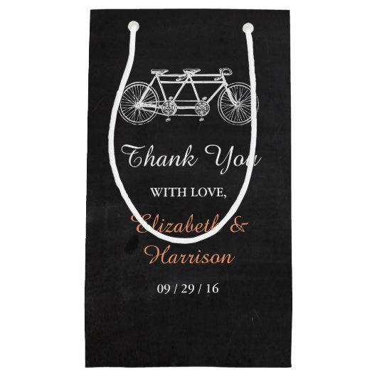 Tandem fiets op Chalkboard Weddenschap Klein Cadeauzakje (Voorkant)