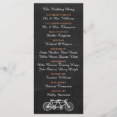 Tandem-fiets op Chalkboard Wedding Program Programma (Achterkant)