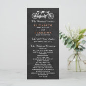 Tandem-fiets op Chalkboard Wedding Program Programma (Staand voorkant)
