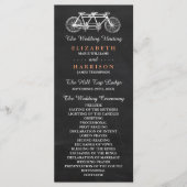 Tandem-fiets op Chalkboard Wedding Program Programma (Voorkant)