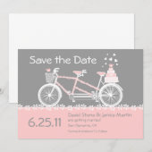 Tandem Fiets Save The Date Aankondiging (Voorkant / Achterkant)