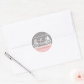 Tandem Fietsbruiloft Douche Sticker (Envelop)