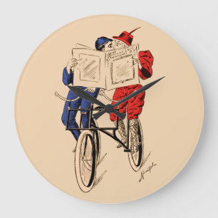 tandem-fietsenwiel-couperleesmachine zoenen grote klok