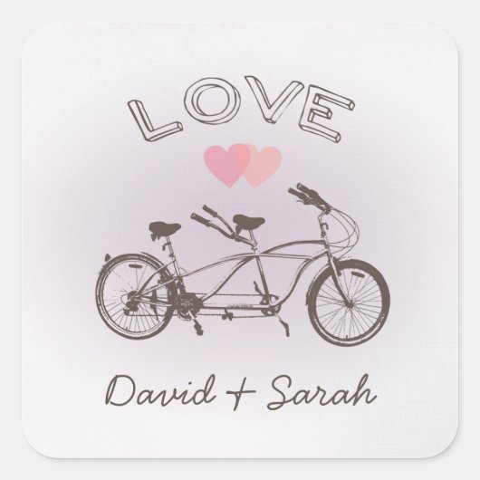 Tandem Fietsliefde Sticker (Voorkant)