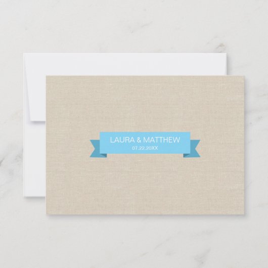 Tandem Mariage de vélo Faux Linen RSVP (Dos)