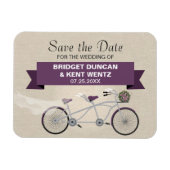 Tandem Plum Bicycle Sla de datum op Magneet (Horizontaal)