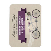 Tandem Plum Bicycle Sla de datum op Magneet (Verticaal)