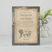 tandem rustique vélo carte du monde foil mariage i (Debout devant)