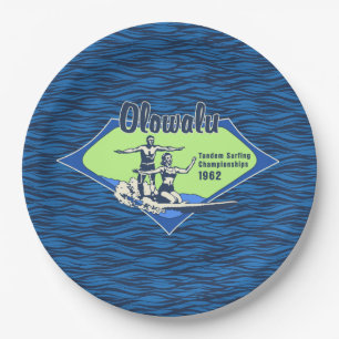Tandem Surfing Hawaiian  Surf Design Papieren Bordje