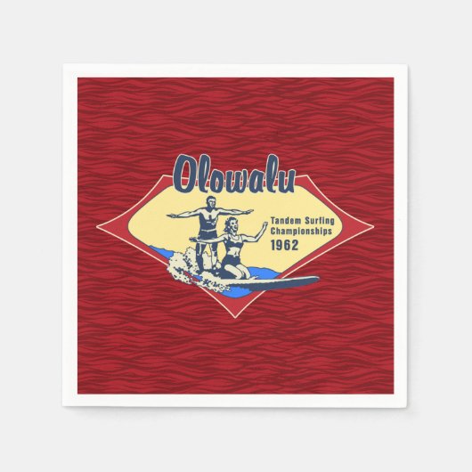 Tandem Surfing Hawaiian Surf Design Servet (Voorkant)