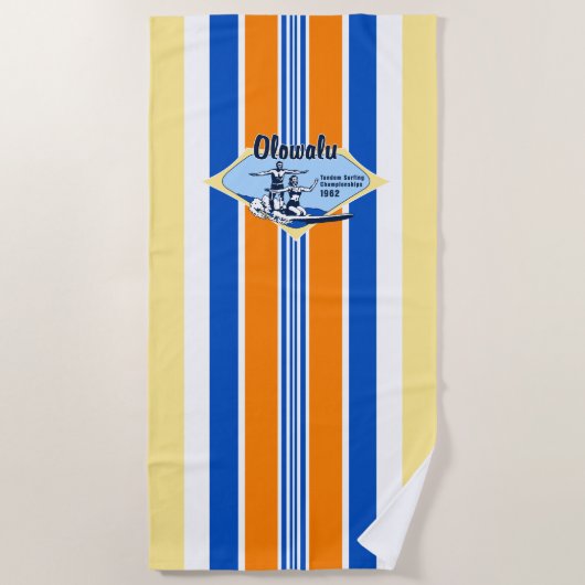 Tandem Surfing Hawaiian  Surf - Geel Strandlaken (Voorkant)