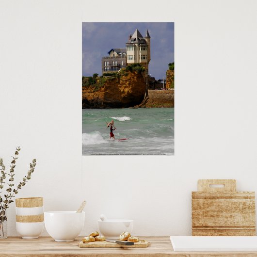 Tandem Surfing in Biarritz, Frankrijk Poster (Keuken)
