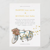 tandem vélo carte du monde faire-part de mariage (Recto)