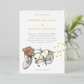 tandem vélo carte du monde faire-part de mariage (Debout devant)