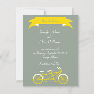 Tandemfiets (Geel / Grijs) Save the Date