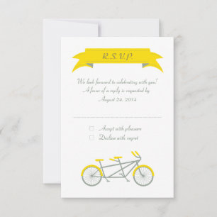 Tandemfiets (grijs / geel / wit) RSVP Kaartje