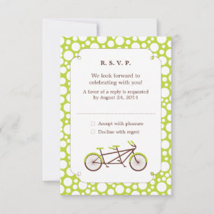 Tandemfiets (groene stippen) RSVP Kaartje