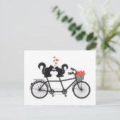 Tandemfiets met eekhoorntjes briefkaart (Staand voorkant)