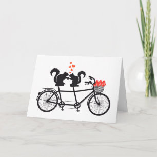 Tandemfiets met eekhoorntjes kaart