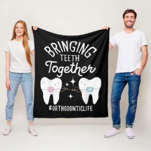 Tanden bij elkaar brengen - orthodontist fleece deken