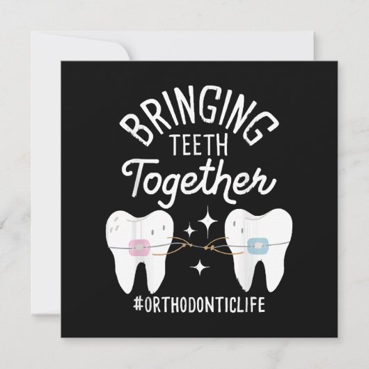 Tanden bij elkaar brengen - orthodontist kaart (Voorkant)