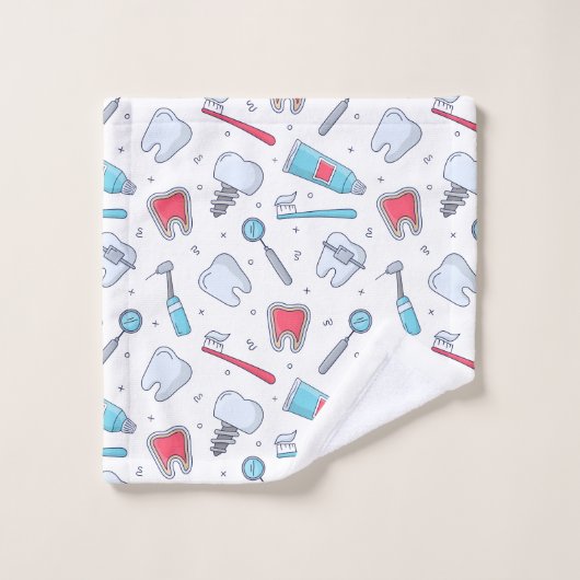 Tanden en gereedschap Tandheelkundig patroon Bad Handdoek (Wasdoekje)
