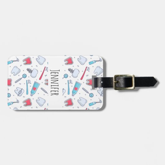Tanden en gereedschap Tandheelkundig patroon Bagagelabel (Voorkant horizontaal)